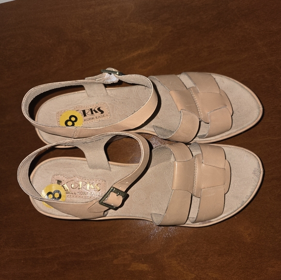 Women's Leather Wedge Heel Korks Sandals - Picture 7 of 10